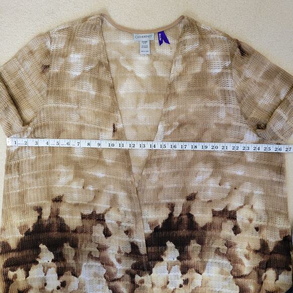 Catherines Size 2XWP Open Front Open Weave Duster Cardigan Topper Ombre Petite - Picture 9 of 14